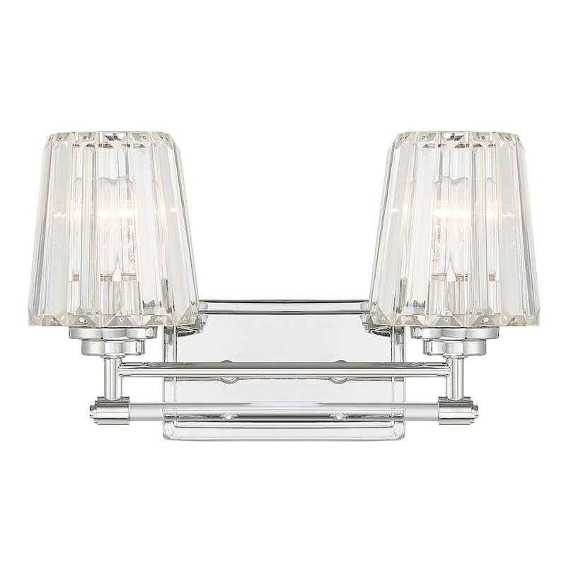 Savoy House Garnet 2-Light Bathroom Vanity Light, Polished Nickel