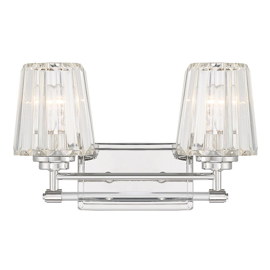 Savoy House Garnet 2-Light Bathroom Vanity Light, Polished Nickel - 8-6001-2-109