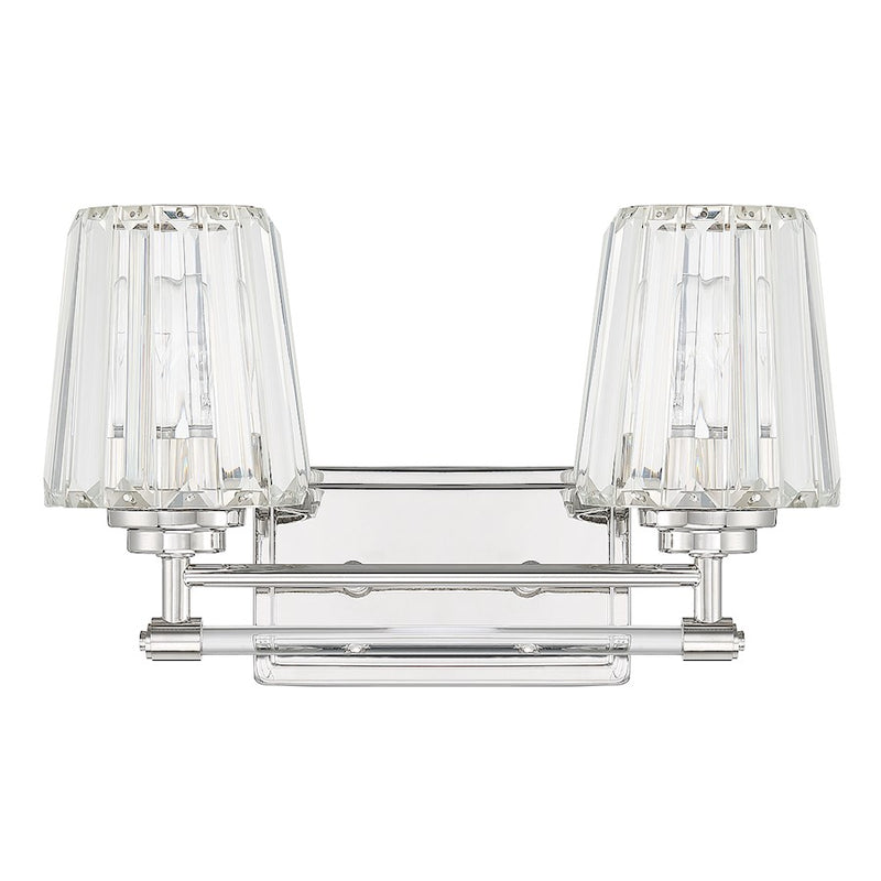 Savoy House Garnet 2-Light Bathroom Vanity Light, Polished Nickel