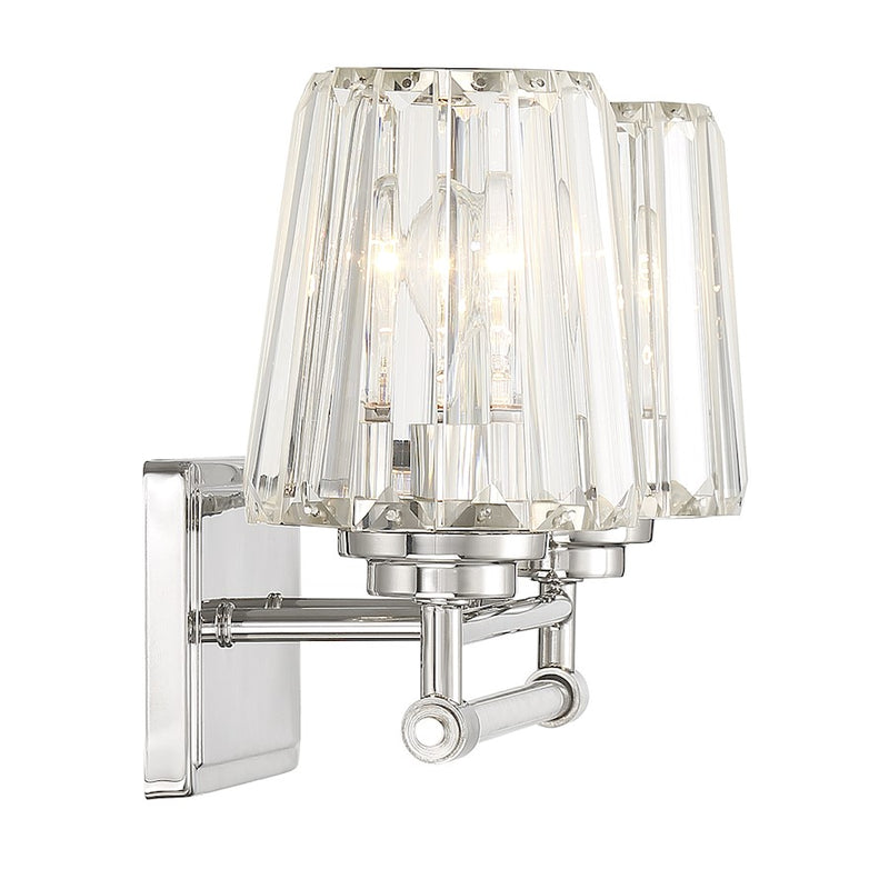 Savoy House Garnet 2-Light Bathroom Vanity Light, Polished Nickel