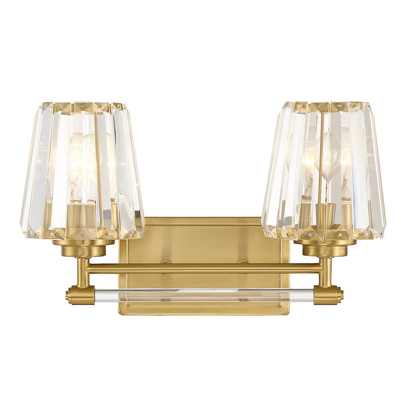 Savoy House Garnet 2-Light Bathroom Vanity Light, Warm Brass