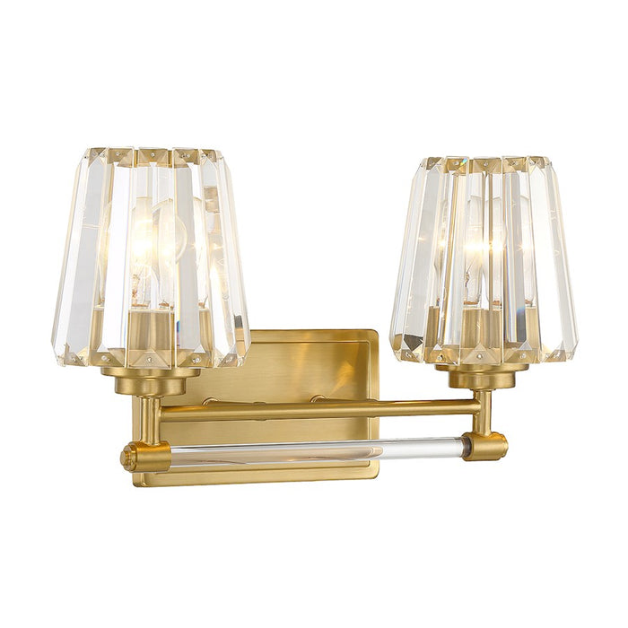 Savoy House Garnet 2-Light Bathroom Vanity Light, Warm Brass