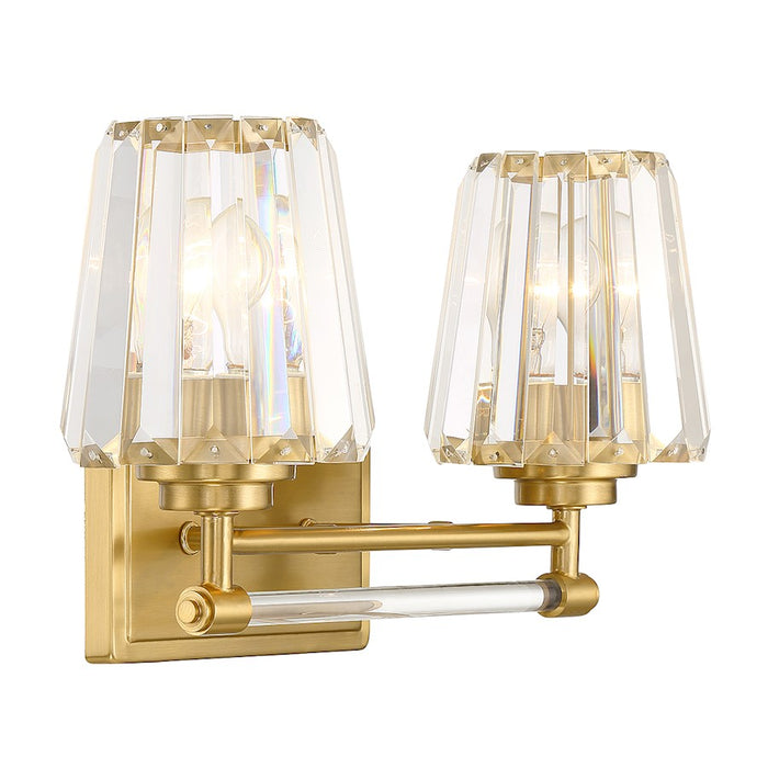 Savoy House Garnet 2-Light Bathroom Vanity Light, Warm Brass