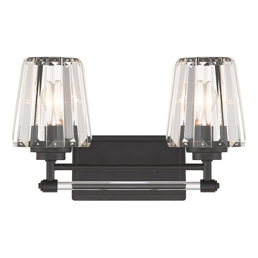 Savoy House Garnet 2-Light Bathroom Vanity Light, Matte Black - 8-6001-2-BK