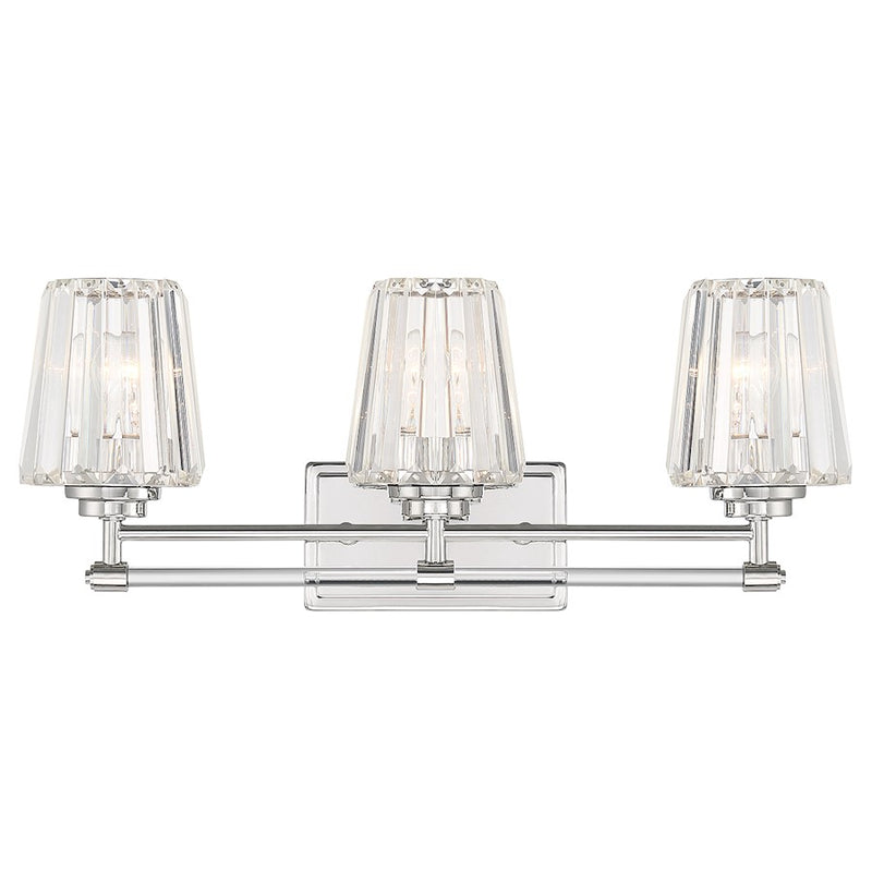 Savoy House Garnet 3-Light Bathroom Vanity Light, Polished Nickel