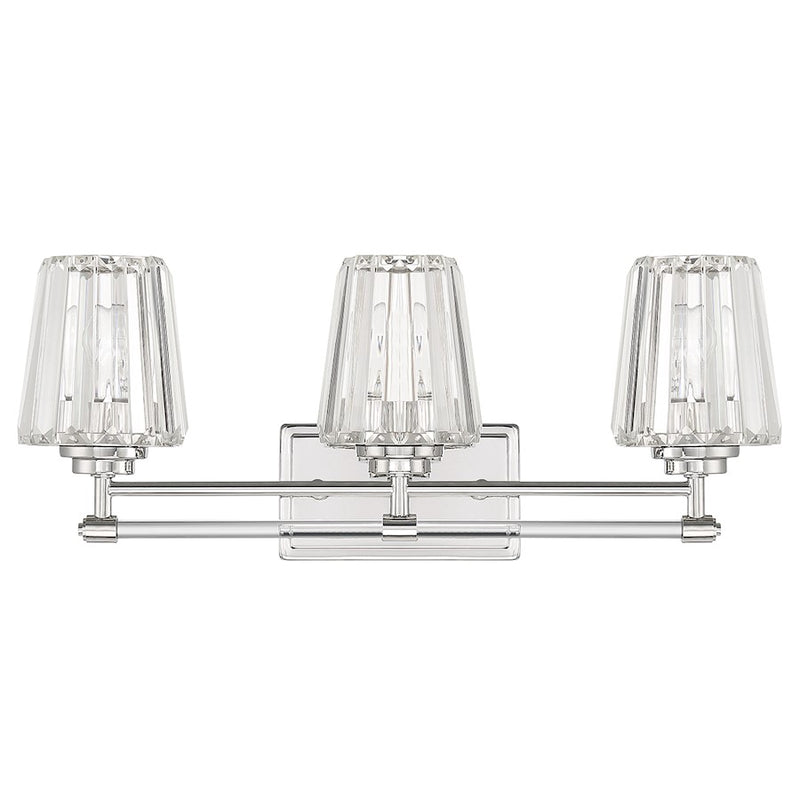 Savoy House Garnet 3-Light Bathroom Vanity Light, Polished Nickel