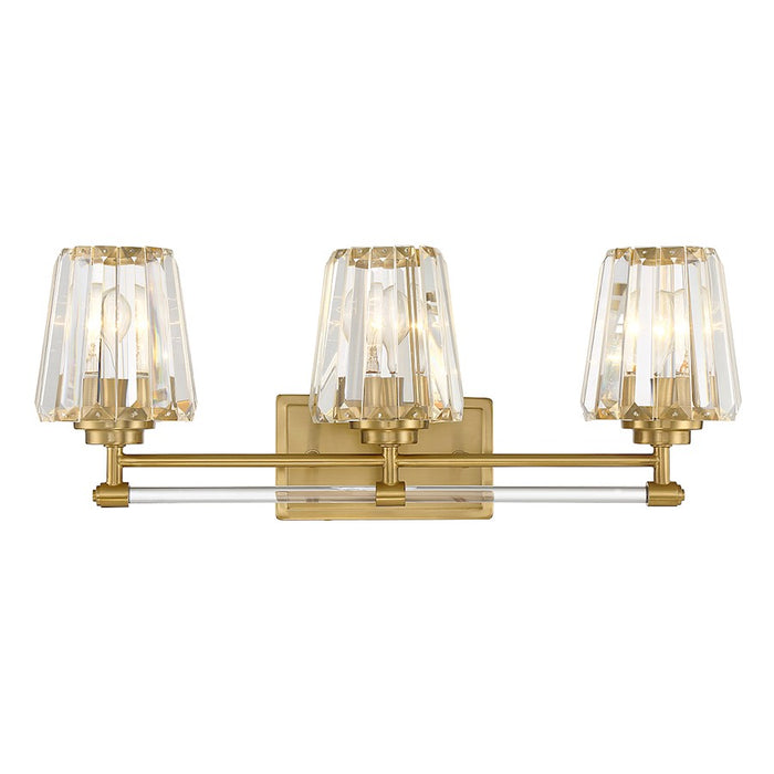 Savoy House Garnet 3-Light Bathroom Vanity Light, Warm Brass - 8-6001-3-322