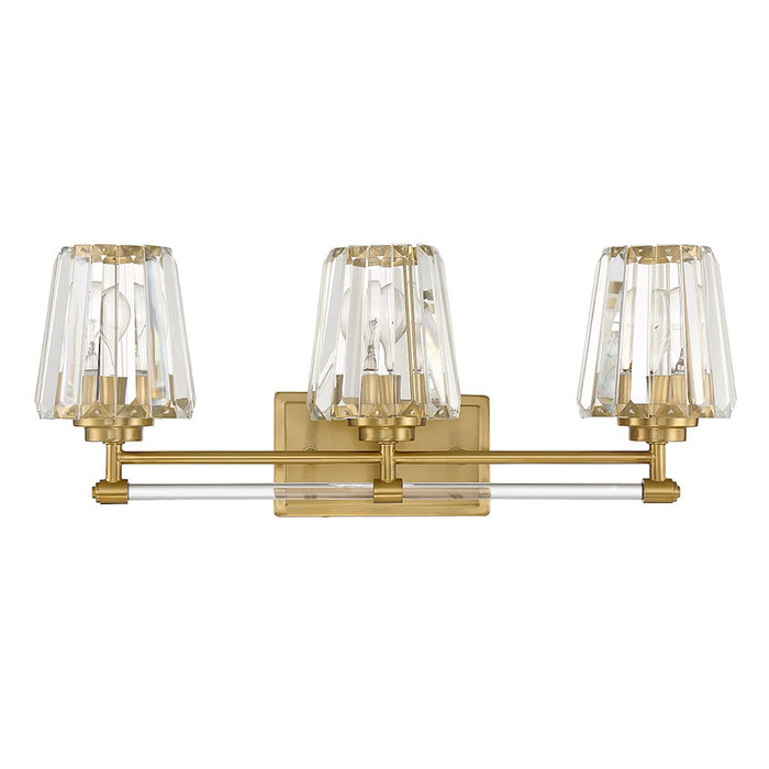 Savoy House Garnet 3-Light Bathroom Vanity Light, Warm Brass