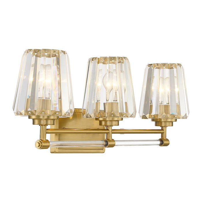 Savoy House Garnet 3-Light Bathroom Vanity Light, Warm Brass