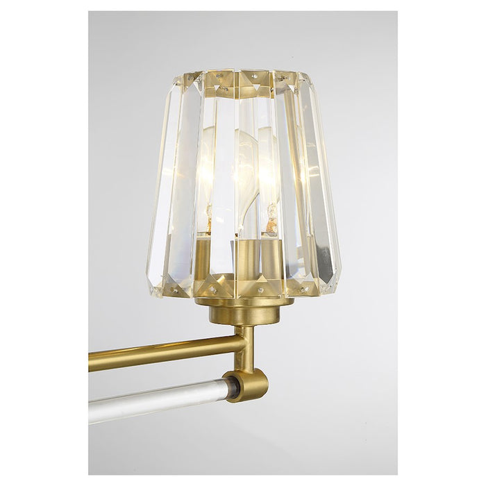 Savoy House Garnet 3-Light Bathroom Vanity Light, Warm Brass