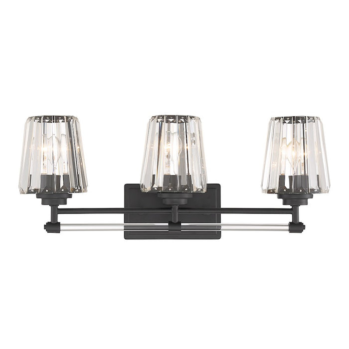 Savoy House Garnet 3-Light Bathroom Vanity Light, Matte Black - 8-6001-3-BK