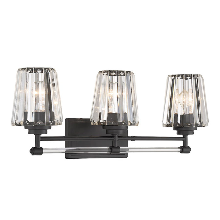 Savoy House Garnet 3-Light Bathroom Vanity Light, Matte Black