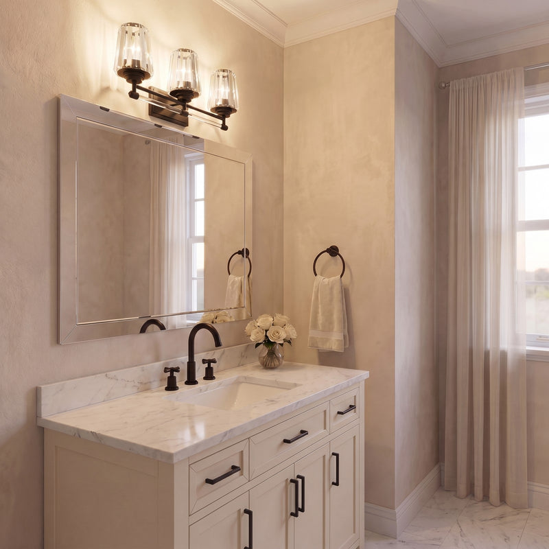 Savoy House Garnet 3-Light Bathroom Vanity Light, Matte Black