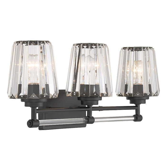 Savoy House Garnet 3-Light Bathroom Vanity Light, Matte Black