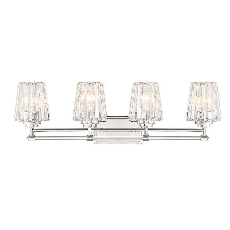 Savoy House Garnet 4-Light Bathroom Vanity Light, Polished Nickel