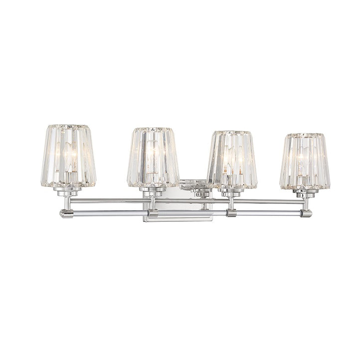 Savoy House Garnet 4-Light Bathroom Vanity Light, Polished Nickel