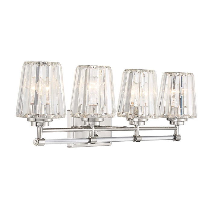 Savoy House Garnet 4-Light Bathroom Vanity Light, Polished Nickel