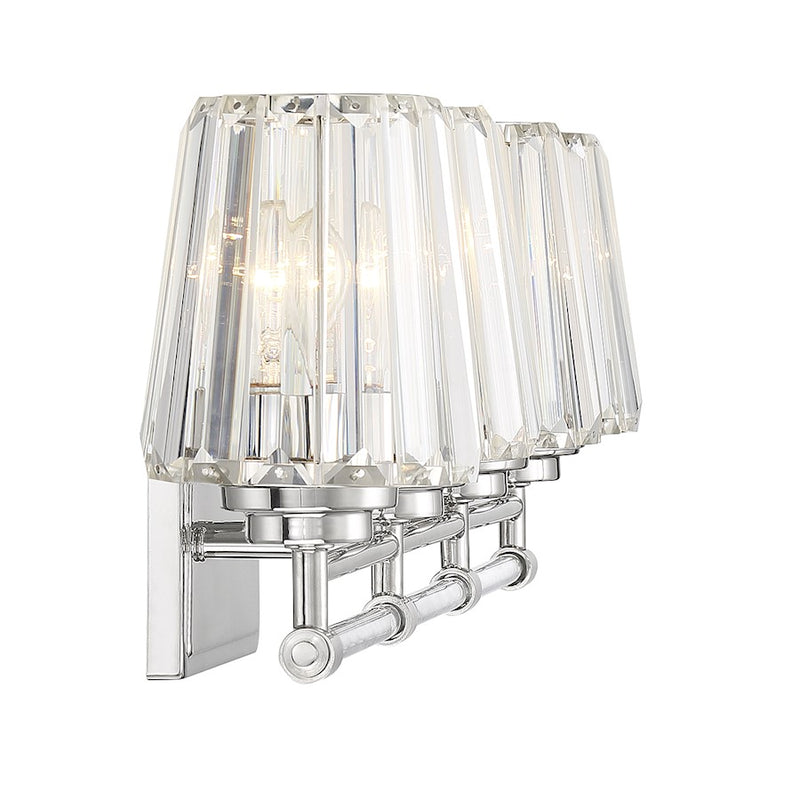 Savoy House Garnet 4-Light Bathroom Vanity Light, Polished Nickel