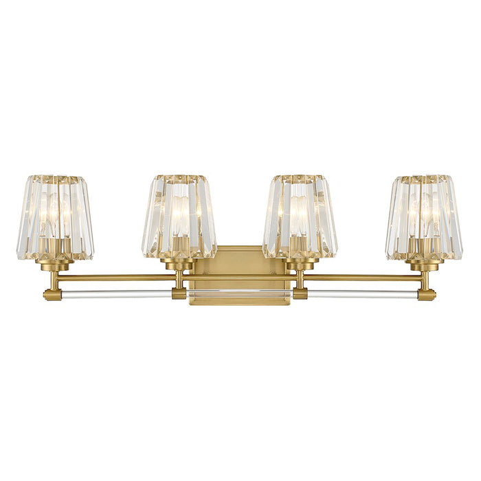 Savoy House Garnet 4-Light Bathroom Vanity Light, Warm Brass - 8-6001-4-322