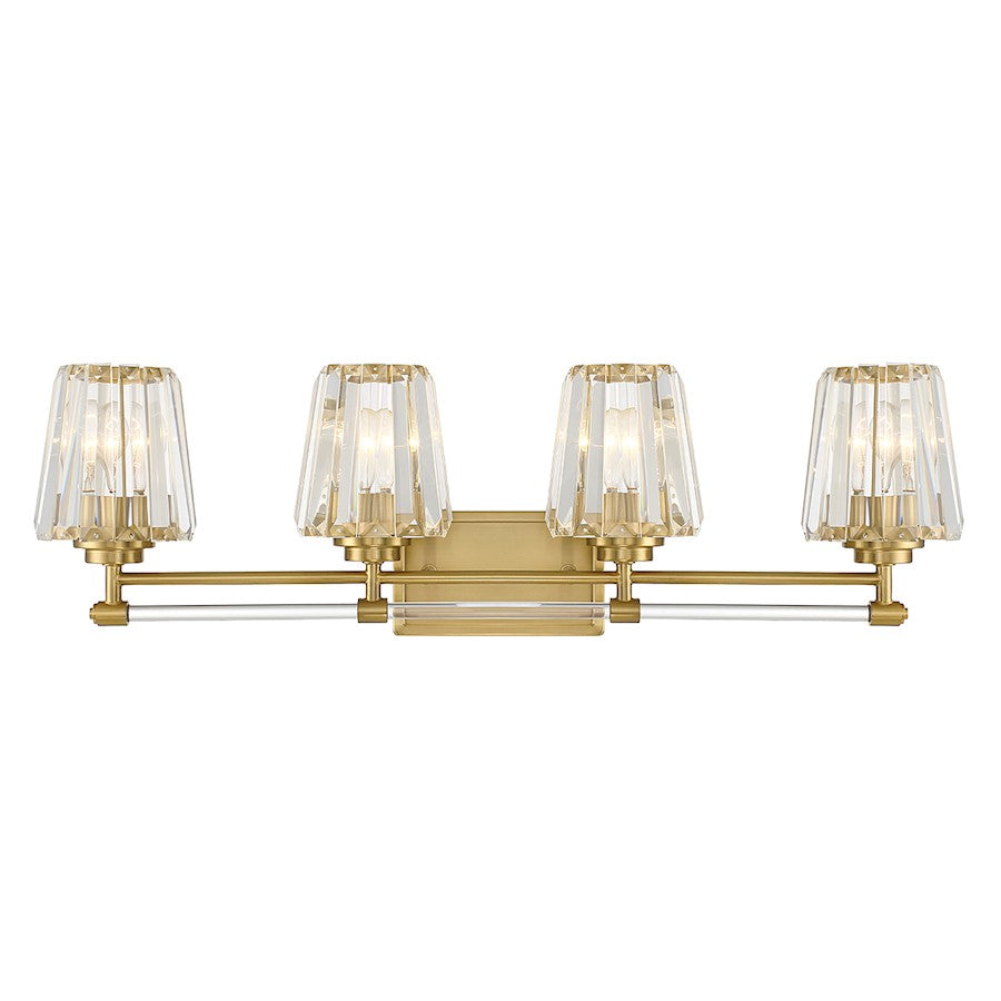 Savoy House Garnet 4-Light Bathroom Vanity Light, Warm Brass - 8-6001-4-322