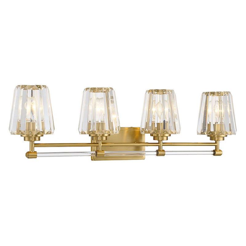 Savoy House Garnet 4-Light Bathroom Vanity Light, Warm Brass