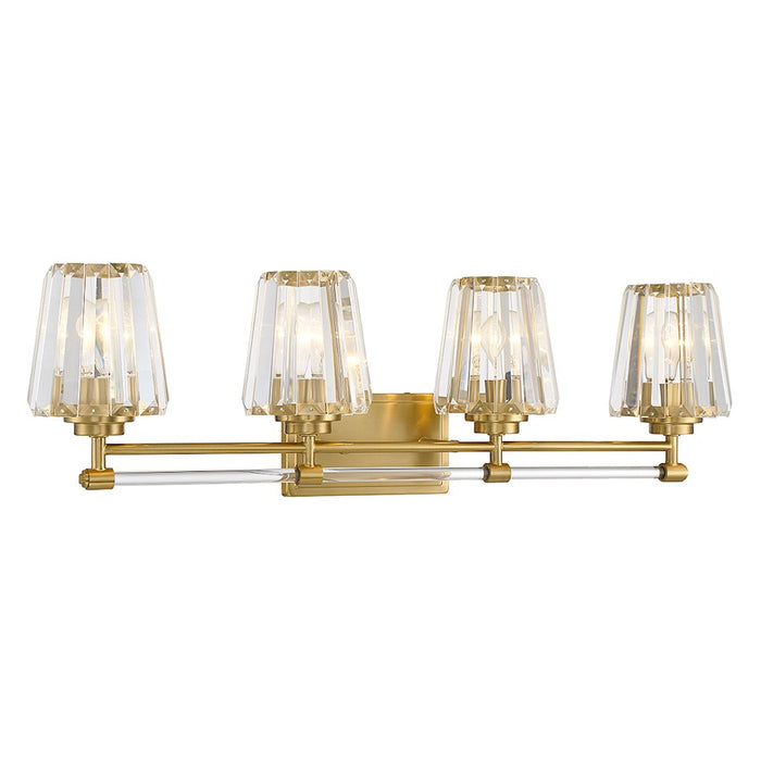 Savoy House Garnet 4-Light Bathroom Vanity Light, Warm Brass