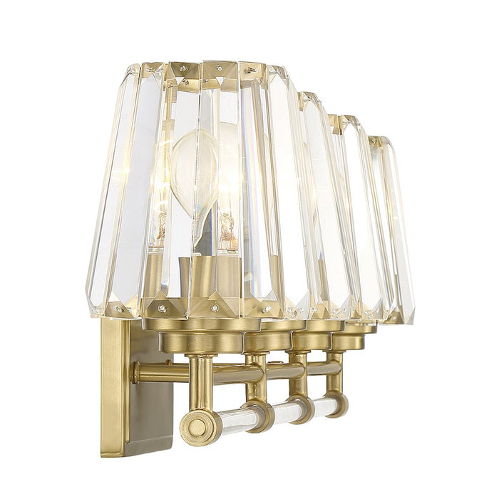 Savoy House Garnet 4-Light Bathroom Vanity Light, Warm Brass