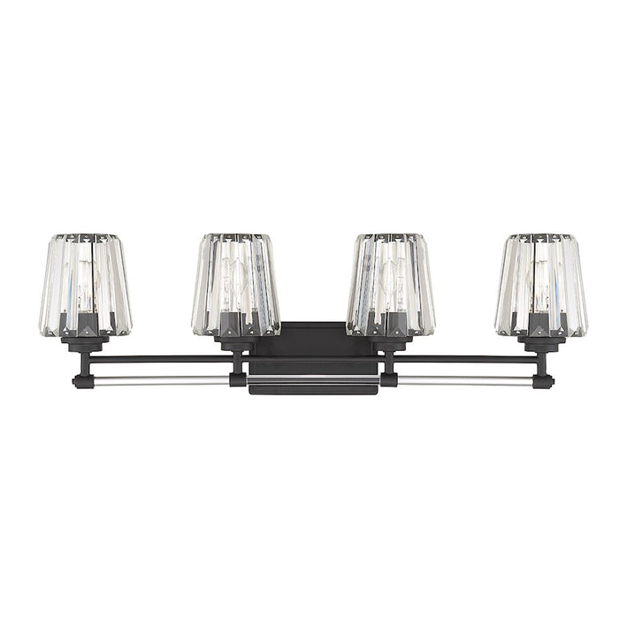 Savoy House Garnet 4-Light Bathroom Vanity Light, Matte Black