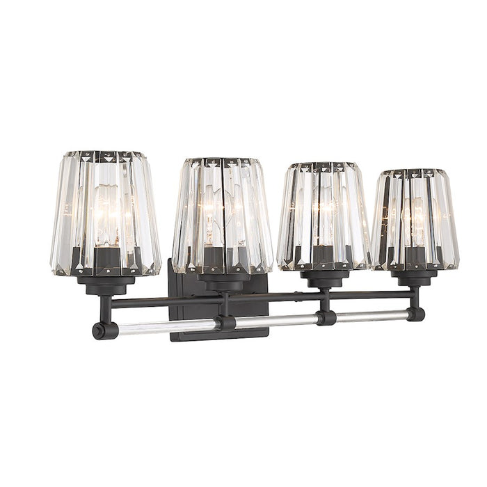 Savoy House Garnet 4-Light Bathroom Vanity Light, Matte Black