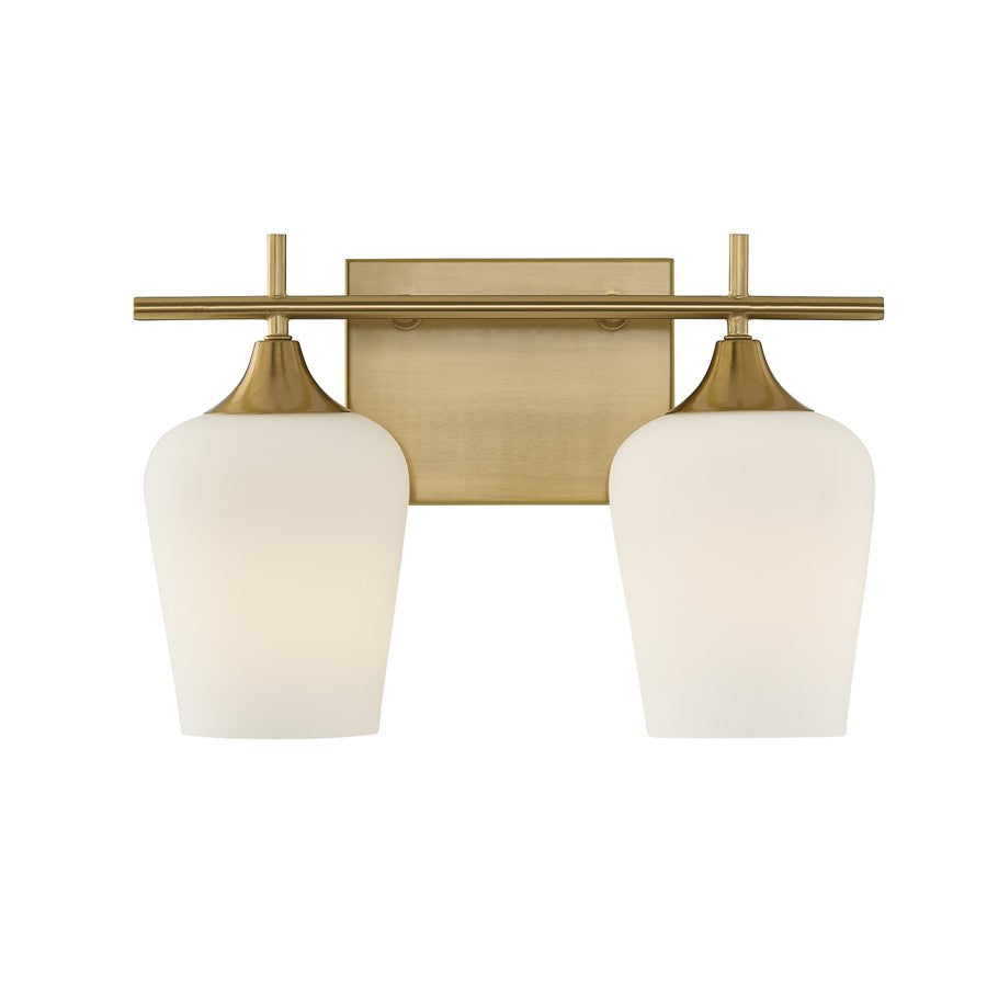 Savoy House Essentials Octave 14" Bath Sconce, Warm Brass - 8-6030-2-322
