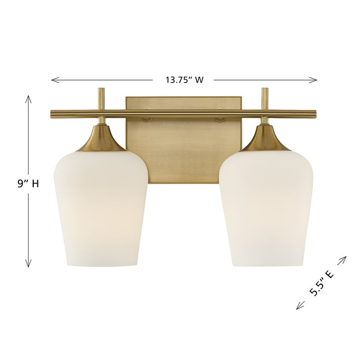 Savoy House Essentials Octave 14" Bath Sconce, Warm Brass