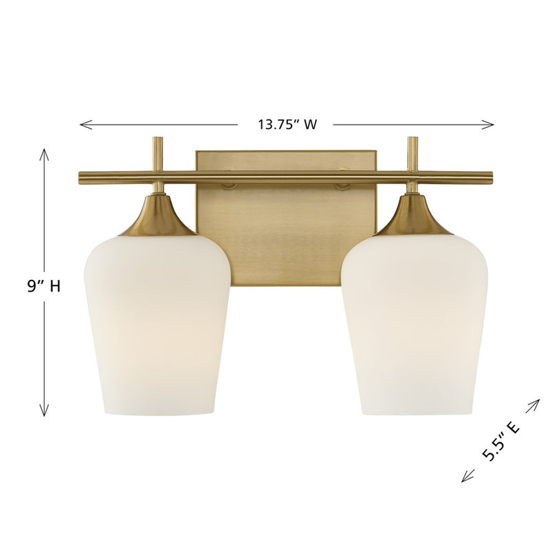 Savoy House Essentials Octave 14" Bath Sconce, Warm Brass