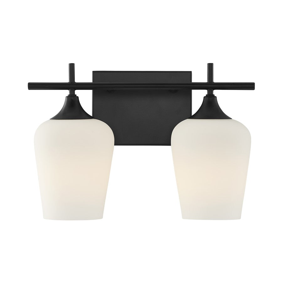 Savoy House Essentials Octave 14" Bath Sconce, Matte Black - 8-6030-2-BK