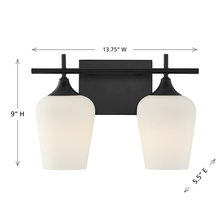Savoy House Essentials Octave 14" Bath Sconce, Matte Black