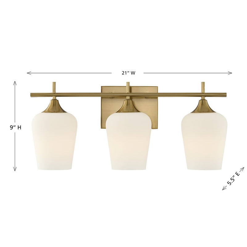 Savoy House Essentials Octave 21" Bath Sconce, Warm Brass