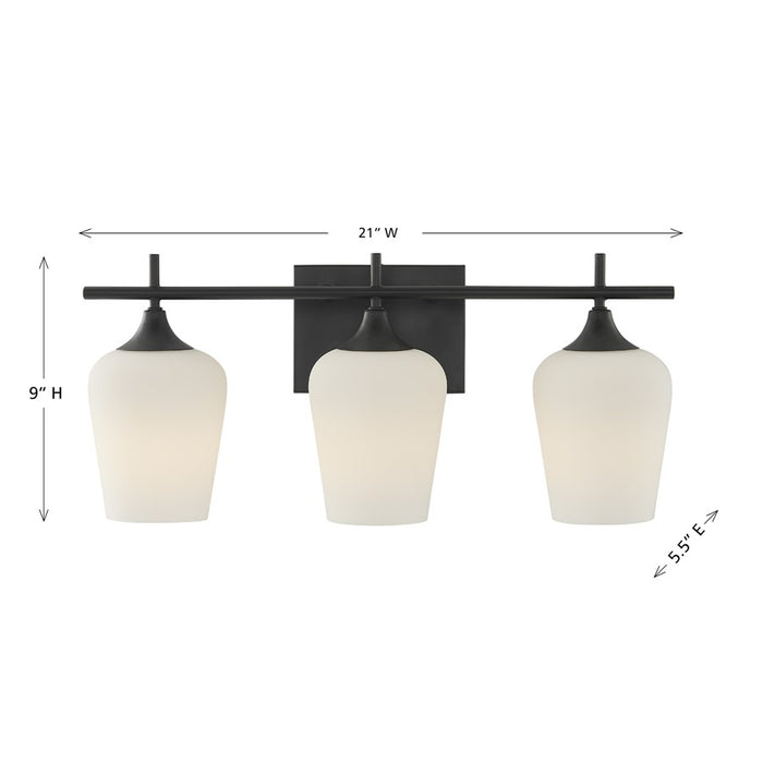 Savoy House Essentials Octave 21" Bath Sconce, Matte Black