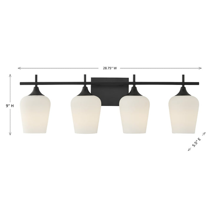 Savoy House Essentials Octave 29" Bath Sconce, Matte Black
