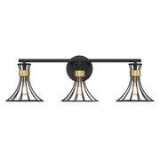 Savoy House Breur 3Lt Bathroom Vanity Light, Black/Brass - 8-6080-3-143