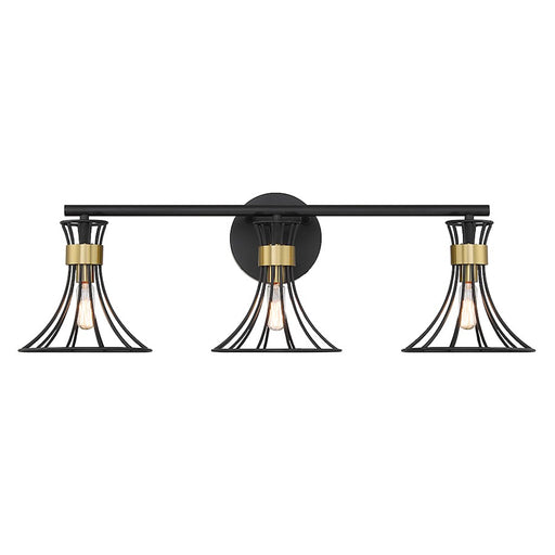 Savoy House Breur 3Lt Bathroom Vanity Light, Black/Brass - 8-6080-3-143