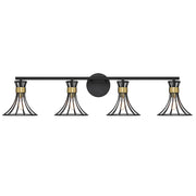 Savoy House Breur 4Lt Bathroom Vanity Light, Black/Brass - 8-6080-4-143