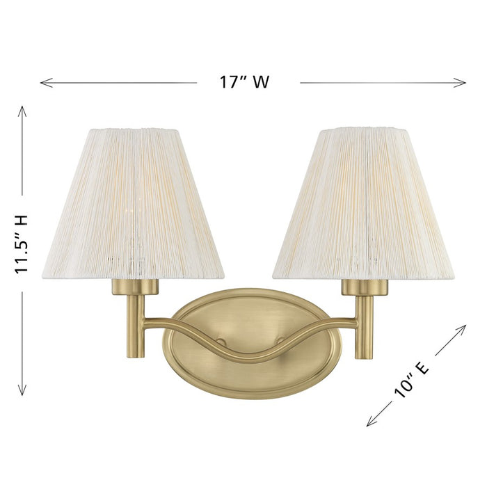 Savoy House Rosa 2 Lt Bath Sconce, Noble Brass