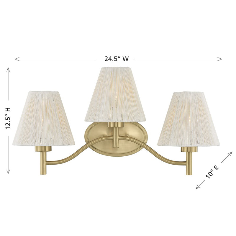 Savoy House Rosa 3 Lt Bath Sconce, Noble Brass