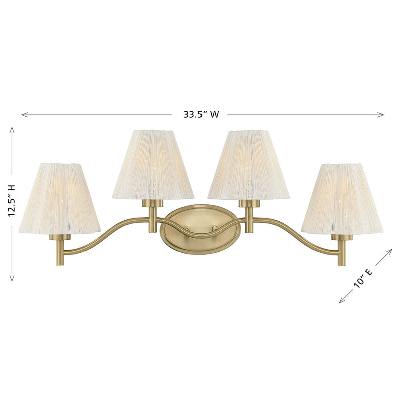 Savoy House Rosa 4 Lt Bath Sconce, Noble Brass