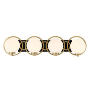 Savoy House Alhambra 4 Light Bath, Black/Brass/Soft Frosted - 8-6180-4-143