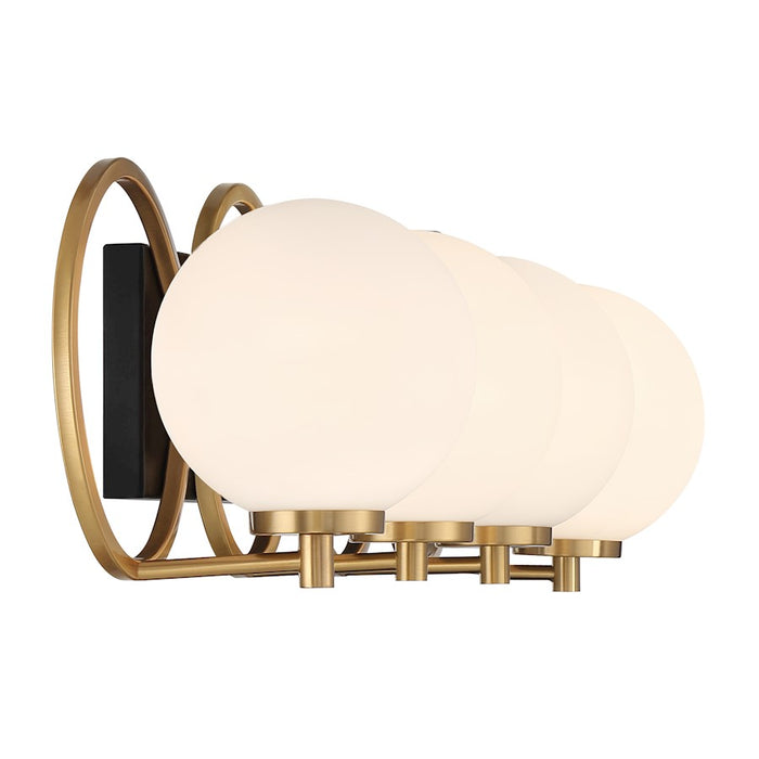 Savoy House Alhambra 4 Light Bath, Black/Brass/Soft Frosted