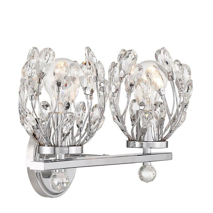 Savoy House Moreno 2-Light Bathroom Vanity Light, Chrome