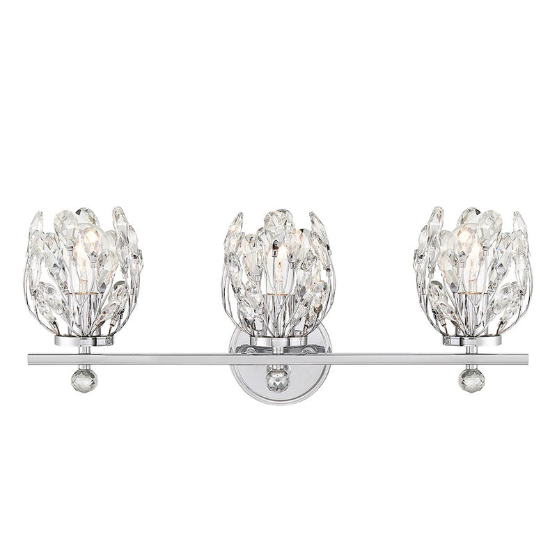Savoy House Moreno 3-Light Bathroom Vanity Light, Chrome
