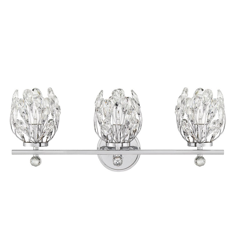 Savoy House Moreno 3-Light Bathroom Vanity Light, Chrome