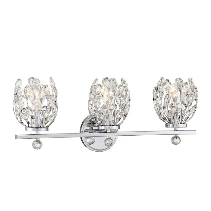 Savoy House Moreno 3-Light Bathroom Vanity Light, Chrome