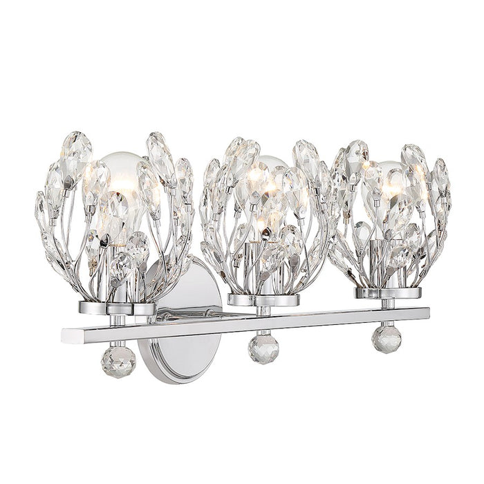Savoy House Moreno 3-Light Bathroom Vanity Light, Chrome
